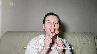 Double the pleasure with two girls giving me a lollipop BJ