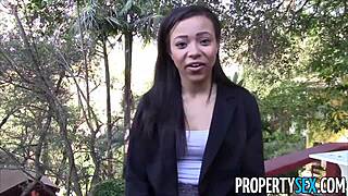 Hardcore property viewing with hot black agent and buyer
