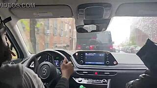 Shameless big black cock riding hard in outside scen