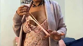 Teasing and ready to go, Anna Maria in hot pink lingerie