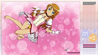 kousaka kirino strips down in arkanoid gameplay