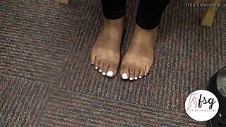 Young Ethiopian college girl shows off her hittin' toes