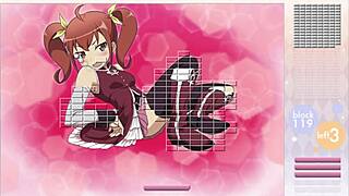 Seductive strip tease in Arkanoid gameplay by Kurusu Kanako