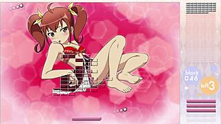 Seductive strip tease in Arkanoid gameplay by Kurusu Kanako