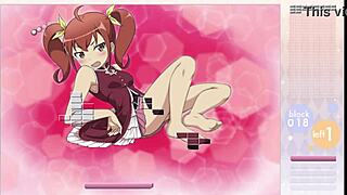 Seductive strip tease in Arkanoid gameplay by Kurusu Kanako