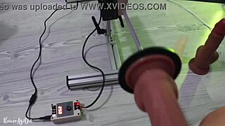 Testing a machine for massive squirts and fucking pleasure