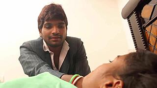 Sindhuja Tamil seduces as patient in hot clinic encounter with doctor.
