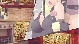 Femdom handjob and titjob with a monster gir