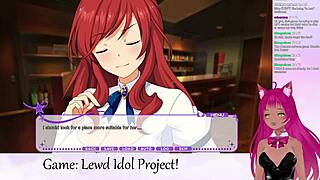 Lewdneko naked and playing games in Lewd Idol Project Vol 1