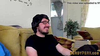 British spex slut gives first time nerd a messy facial