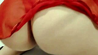 Hot Brazilian shemale in lingerie masturbating with her toy