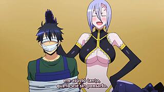 Huge ass nylon fetish with muscular monster in anime ecch