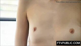 Slim Latina Teen Masturbates Naked at Public Gym