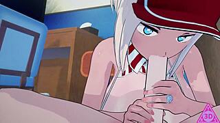 Big tits bouncing and cumshot in this anime porn game