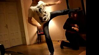 Gay kickboxers show off their footwork.