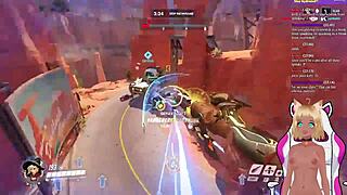 LewdNeko's wild Overwatch session ends in a kinky spanking