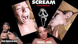 Amateur beauty Amanda Panda's hairy beaver drenched by BBC's warm water
