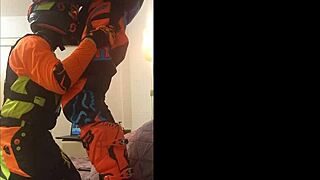 Gay motocross riders having oral sex with each other