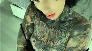Tiny tattooed girl Melody Radford shows her sexiness