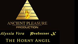 Alyssia Vera and her partner in a hardcore scene with a milking theme