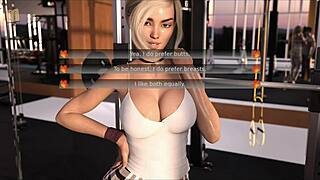 Steamy gym session with big-chested hottie in cartoon porn video