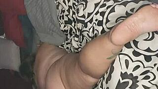 Pink dildo opens up her vagina