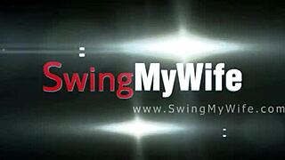 A happy wife in a swinger marriage enjoys a good fuckfest