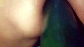 my curvy madrasta fucks a thick cucumber, sends me proof of her open ass, damn