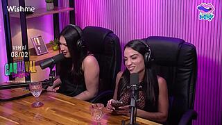 Bisexual girlfriend gives her friend a hot blowjob in the studio