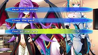 Beautiful women in a dating simulation game