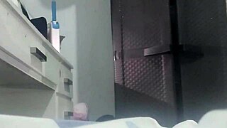 Beautiful Latina in dressing room in hidden cam video