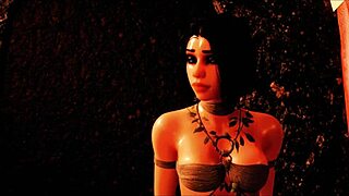 A monarch with a naive character in a 3D animated porn film