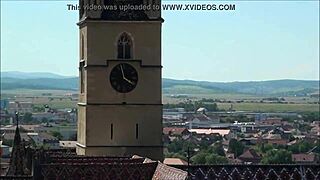 Top View of Scenic Sibiu Romania from Above