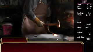 Play along with erotic games with animated hentai on Black Smith - 06 Pussy on Couch