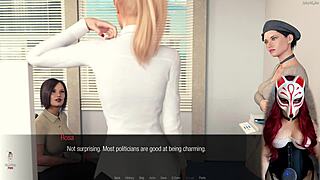 Redhead Jessica O’Neil in sexy lingerie in office setting in Hard News – Episode 18