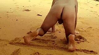 Public beach fun with hot shemale Ladysilva and more