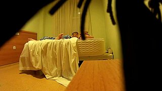 Hotel Couple Caught as She Eats His Ass and Fingers Him.