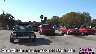big tit hooters girl strips naked in tampa