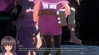 Animelesbian game with fingering and bondage