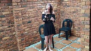 Solo pleasure: Smoking and dancing naked