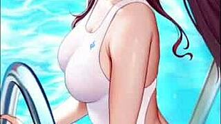 Beautiful anime babes get naughty and show off their big ass and tits