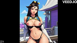 Beautiful women in animated porn scenes of Overwatch