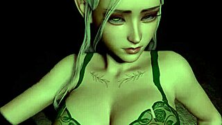stunning forest elf with piercing eyes bangs in 3d pov