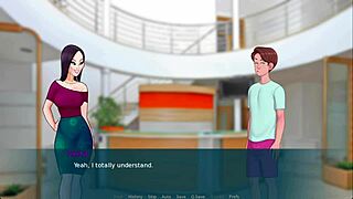 Stepmom with big boobs is my boss in this sexnote game