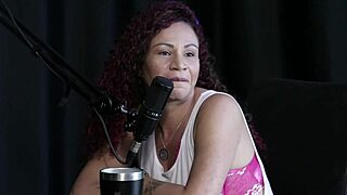 Safada shows off her blowjob skills and strips the host. Want to devour her husband after witnessing a fight?
