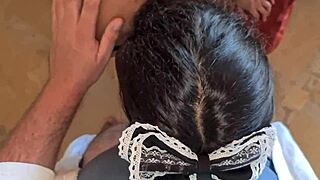 Young Latina maid gets paid for her tight ass