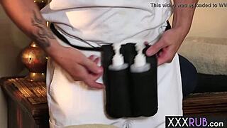 Big ass MILF gets a hot footjob and blowjob