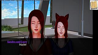A cartoon featuring a brunette and a redhead in a rather risqué game
