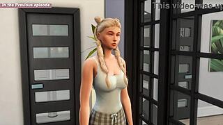 Sims 4 porn: Stepsister's tight pussy pounded in doggy style