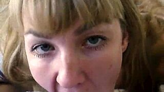 Beautiful housewife gives a great blowjob with much love and passion